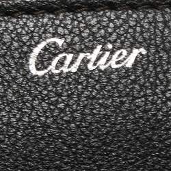 Pre Owned Cartier Black Leather C De Cartier Clutch