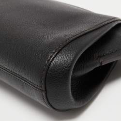 Pre Owned Cartier Black Leather C De Cartier Clutch