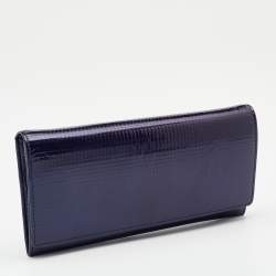 Pre Owned Cartier Eggplant Patent Happy Birthday Wallet