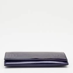 Pre Owned Cartier Eggplant Patent Happy Birthday Wallet