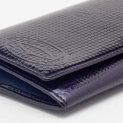 Pre Owned Cartier Eggplant Patent Happy Birthday Wallet