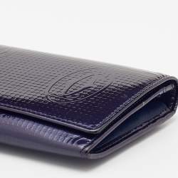 Pre Owned Cartier Eggplant Patent Happy Birthday Wallet