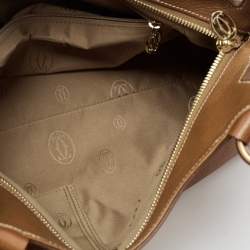 مملوكة مسبقًا حقيبة كارتييه مارشيلو دي كارتييه جلد بني متوسطة