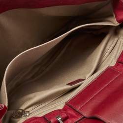 Pre Owned Cartier Burgundy Leather and Suede Marcello De Cartier Flap Top Handle Bag