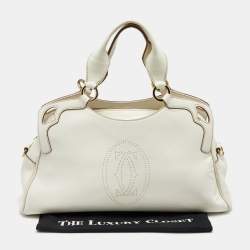 مملوكة مسبقًا حقيبة كارتييه مارسيلو دو كارتييه جلد بيضاء متوسطة