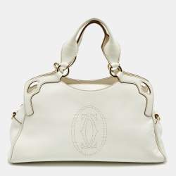 مملوكة مسبقًا حقيبة كارتييه مارسيلو دو كارتييه جلد بيضاء متوسطة