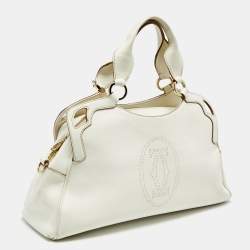 مملوكة مسبقًا حقيبة كارتييه مارسيلو دو كارتييه جلد بيضاء متوسطة