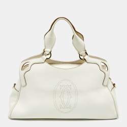 مملوكة مسبقًا حقيبة كارتييه مارسيلو دو كارتييه جلد بيضاء متوسطة