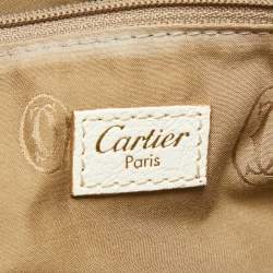 مملوكة مسبقًا حقيبة كارتييه مارسيلو دو كارتييه جلد بيضاء متوسطة