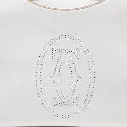 مملوكة مسبقًا حقيبة كارتييه مارسيلو دو كارتييه جلد بيضاء متوسطة