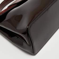 مملوكة مسبقًا Cartier Burgundy Python, Suede and Patent Leather Feminine Line Top Handle Bag