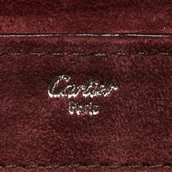 مملوكة مسبقًا Cartier Burgundy Python, Suede and Patent Leather Feminine Line Top Handle Bag