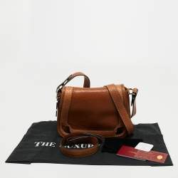 Pre Owned Cartier Brown Leather and Snakeskin Flap Shoulder Bag