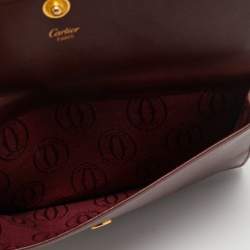 Pre Owned Cartier Maroon Leather Must Line Waist Bag