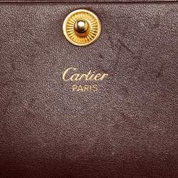 Pre Owned Cartier Maroon Leather Must Line Waist Bag