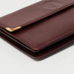 Pre Owned Cartier Maroon Leather Must Line Waist Bag