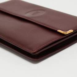 Pre Owned Cartier Maroon Leather Must Line Waist Bag