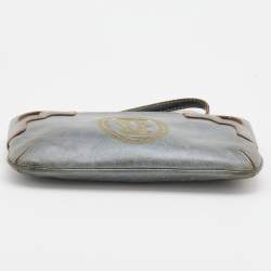 Pre Owned Cartier Grey Leather Marcello de Cartier Wristlet Clutch