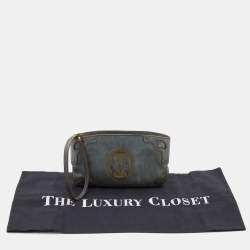 Pre Owned Cartier Grey Leather Marcello de Cartier Wristlet Clutch