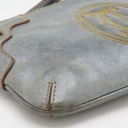 Pre Owned Cartier Grey Leather Marcello de Cartier Wristlet Clutch