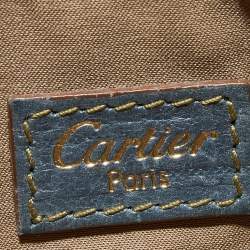 Pre Owned Cartier Grey Leather Marcello de Cartier Wristlet Clutch