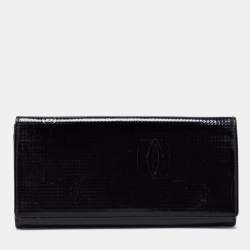 Pre Owned Cartier Black Patent Leather Happy Birthday Continental Wallet
