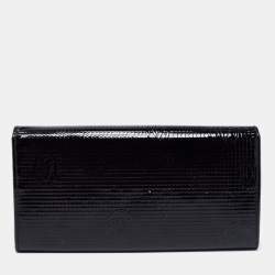 Pre Owned Cartier Black Patent Leather Happy Birthday Continental Wallet