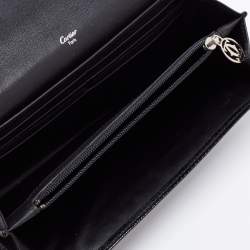 Pre Owned Cartier Black Patent Leather Happy Birthday Continental Wallet