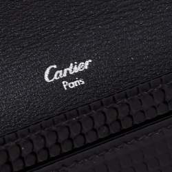 Pre Owned Cartier Black Patent Leather Happy Birthday Continental Wallet
