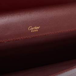 Cartier Burgundy Leather Must De Cartier Pouch