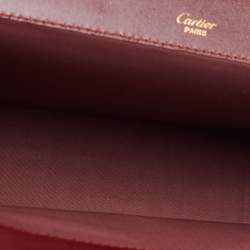 Cartier Burgundy Leather Must De Cartier Pouch