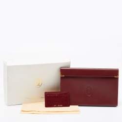 Cartier Burgundy Leather Must De Cartier Pouch