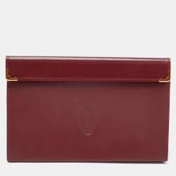 Cartier Burgundy Leather Must De Cartier Pouch