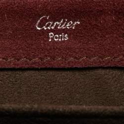 Pre Owned Cartier Burgundy Patent Leather/Suede and Snakeskin Classic Feminine Line Chain Bag