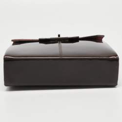 Pre Owned Cartier Burgundy Patent Leather/Suede and Snakeskin Classic Feminine Line Chain Bag