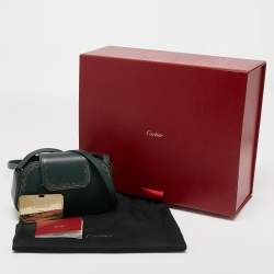 Pre Owned Cartier Green Leather Guirlande de Cartier Shoulder Bag 
