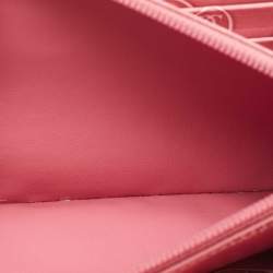 Pre Owned Cartier Pink Patent Leather Happy Birthday Continental Wallet