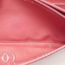 Pre Owned Cartier Pink Patent Leather Happy Birthday Continental Wallet
