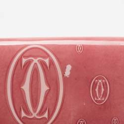Pre Owned Cartier Pink Patent Leather Happy Birthday Continental Wallet