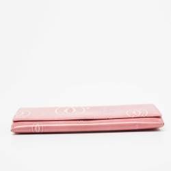 Pre Owned Cartier Pink Patent Leather Happy Birthday Continental Wallet