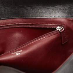 Pre Owned Cartier Black Leather Cabochon Flap Shoulder Bag