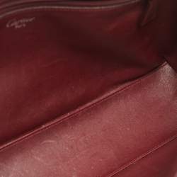 Pre Owned Cartier Black Leather Cabochon Flap Shoulder Bag