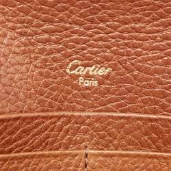 Pre Owned Cartier Brown Leather Must de Cartier Continental Wallet
