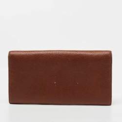 Pre Owned Cartier Brown Leather Must de Cartier Continental Wallet