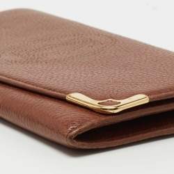 Pre Owned Cartier Brown Leather Must de Cartier Continental Wallet