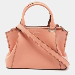 Cartier Peach Leather Mini C de Cartier Satchel