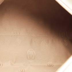 Pre Owned Cartier White Leather Medium Marcello de Cartier Bag