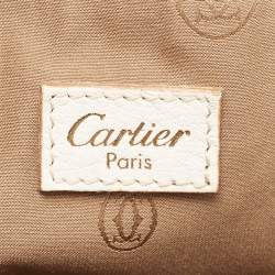Pre Owned Cartier White Leather Medium Marcello de Cartier Bag