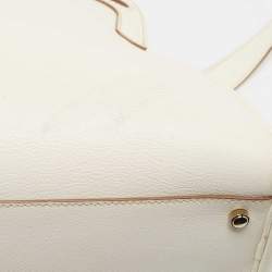 Pre Owned Cartier White Leather Medium Marcello de Cartier Bag