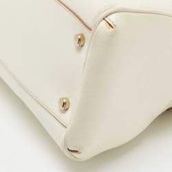 Pre Owned Cartier White Leather Medium Marcello de Cartier Bag